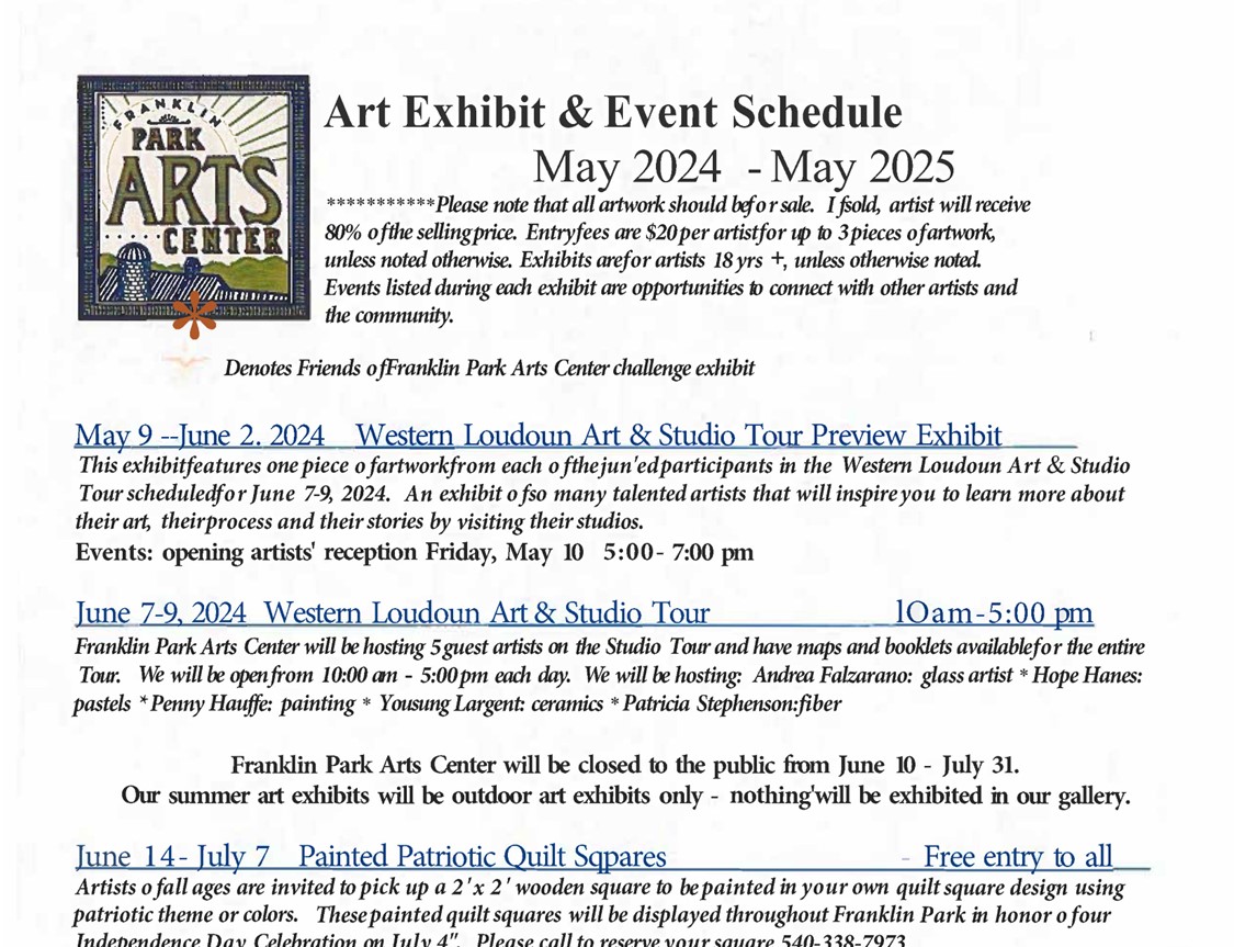 Events for October 19, 2024 Friends of Franklin Park Arts Center